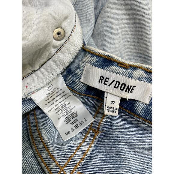 Re/Done Straight-Fit Blue Cotton Cropped Denim Jean Size 27 - Picture 4 of 4